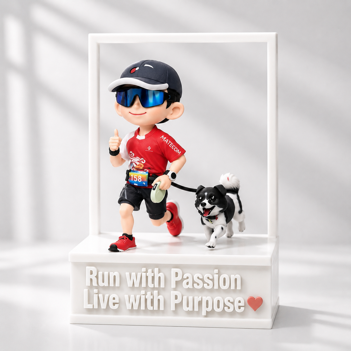 Custom person and pet 3D figurine created from reference photos