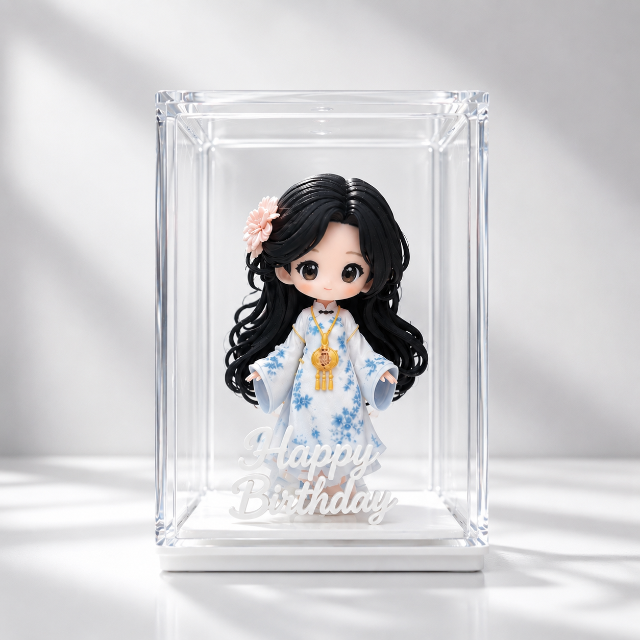 Custom Bridal Figurine Acrylic Display - Single Portrait Keepsake
